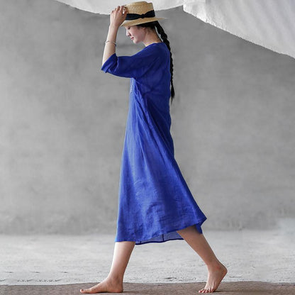 Chinese Style Wide And Cool Midi Dress