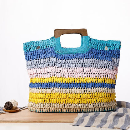 Color Matching Casual Square Tote Bag