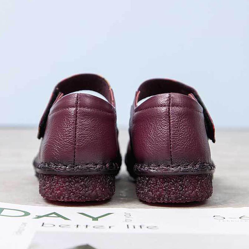 Color Matching Floral Printed Leather Women' Shoes