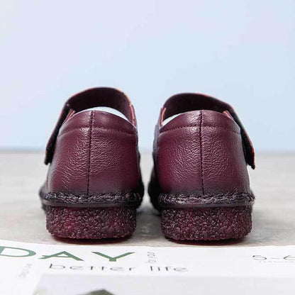 Color Matching Floral Printed Leather Women' Shoes