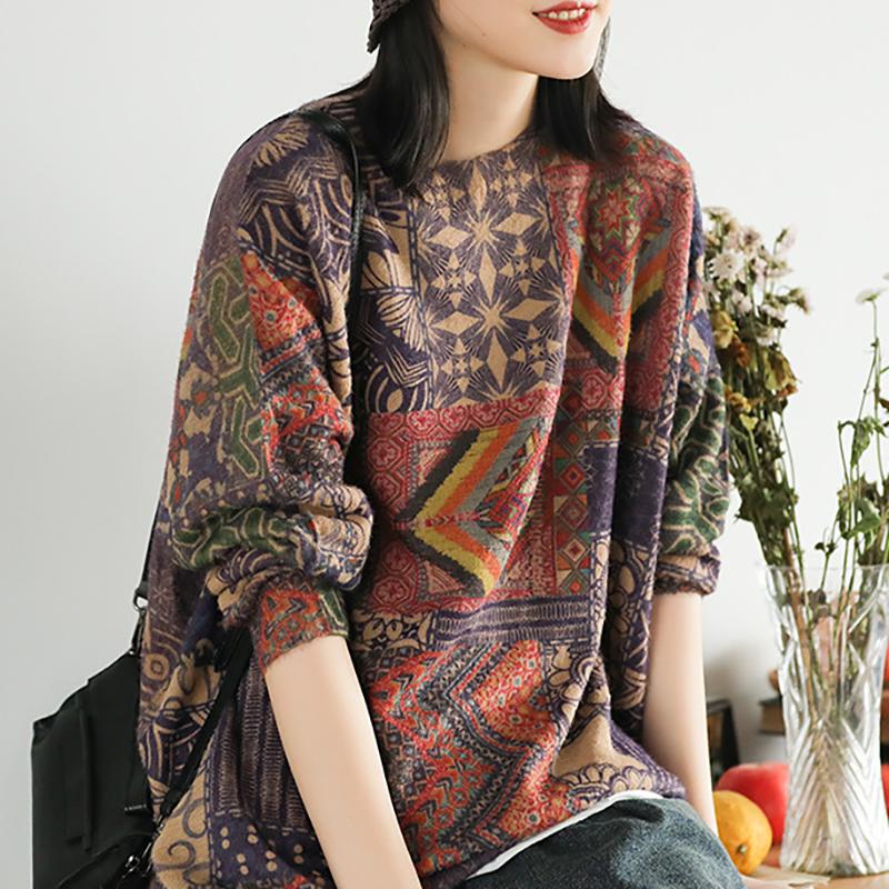 Colored Printed Soft Comfortable Warm Sweater
