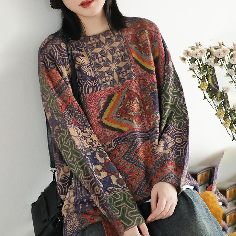 Colored Printed Soft Comfortable Warm Sweater