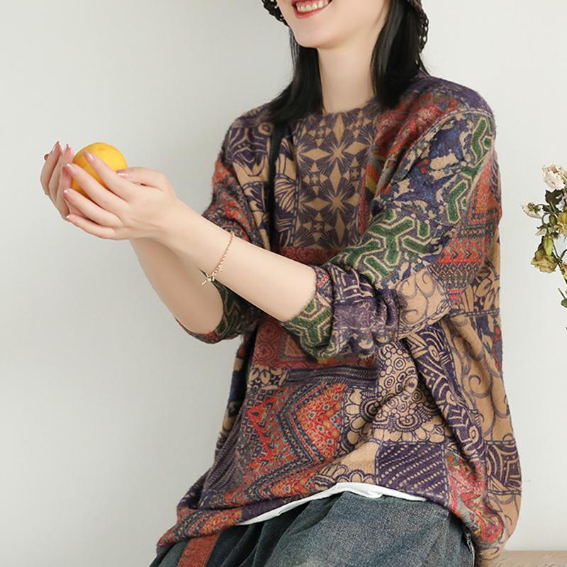 Colored Printed Soft Comfortable Warm Sweater