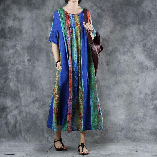 Colored Striped Print Elegant Comfortable Dress