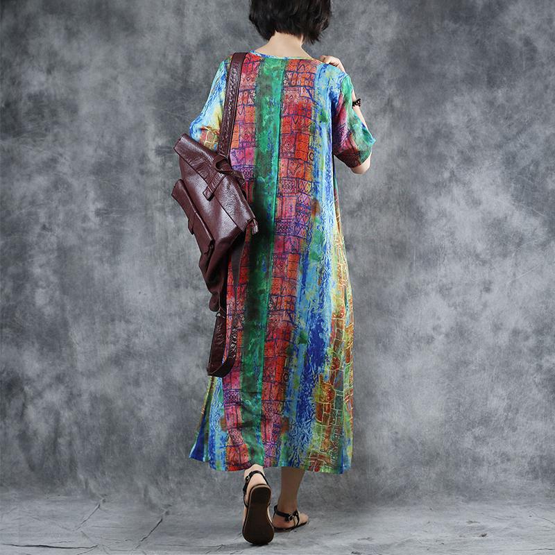 Colored Striped Print Elegant Comfortable Dress