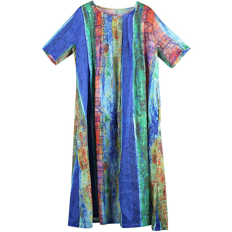 Colored Striped Print Elegant Comfortable Dress