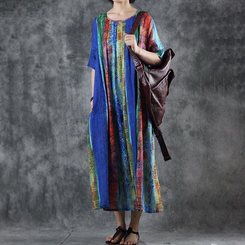 Colored Striped Print Elegant Comfortable Dress