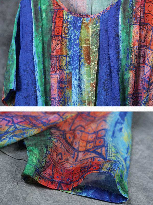 Colored Striped Print Elegant Comfortable Dress