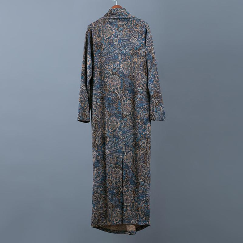 Comfortable Printed V-Neck Retro Loose Dress