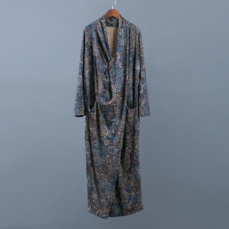 Comfortable Printed V-Neck Retro Loose Dress