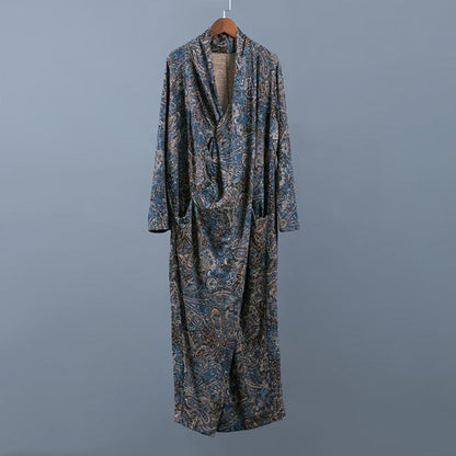 Comfortable Printed V-Neck Retro Loose Dress