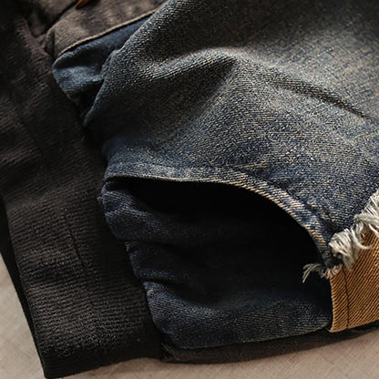 Contrast Color Burr Casual Harem Jeans
