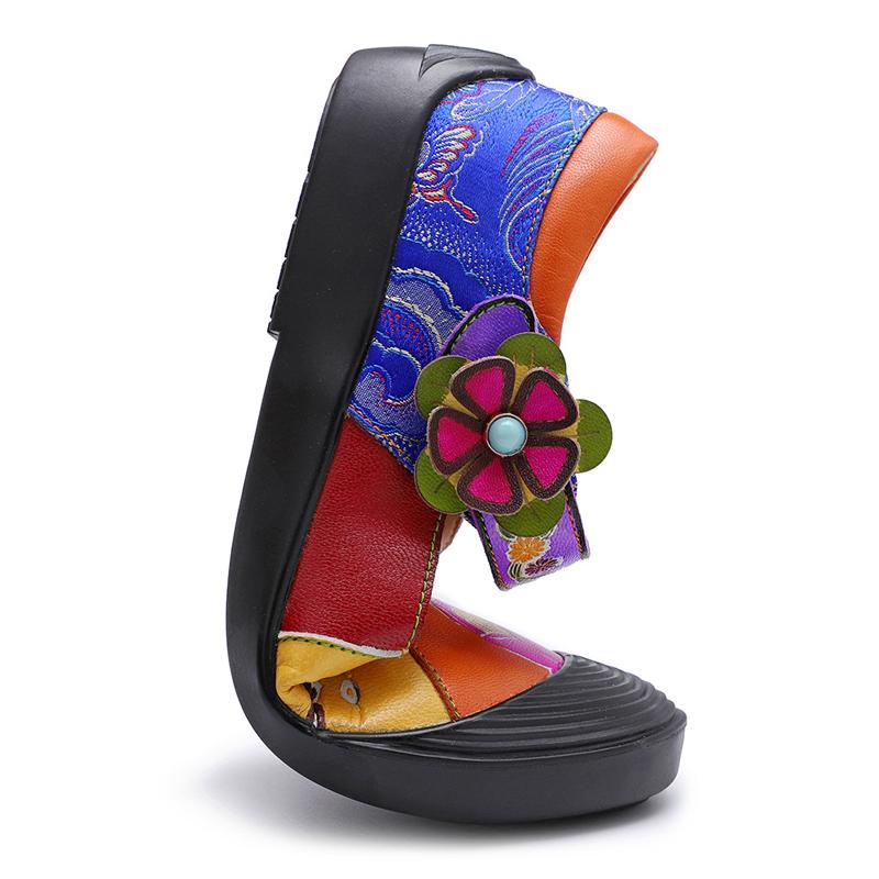 Contrast Spliced Handmade Leather Mary Jane Shoes