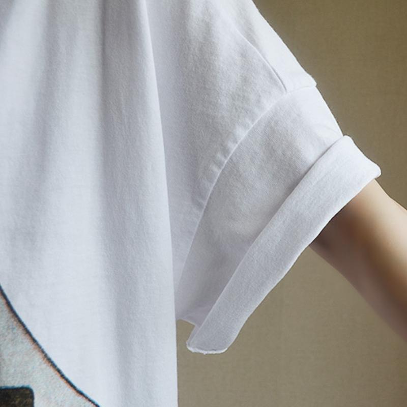 Cotton Carton Print Summer Short Sleeve T-shirt