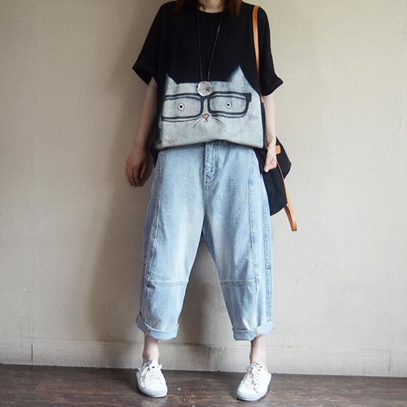 Cotton Carton Print Summer Short Sleeve T-shirt