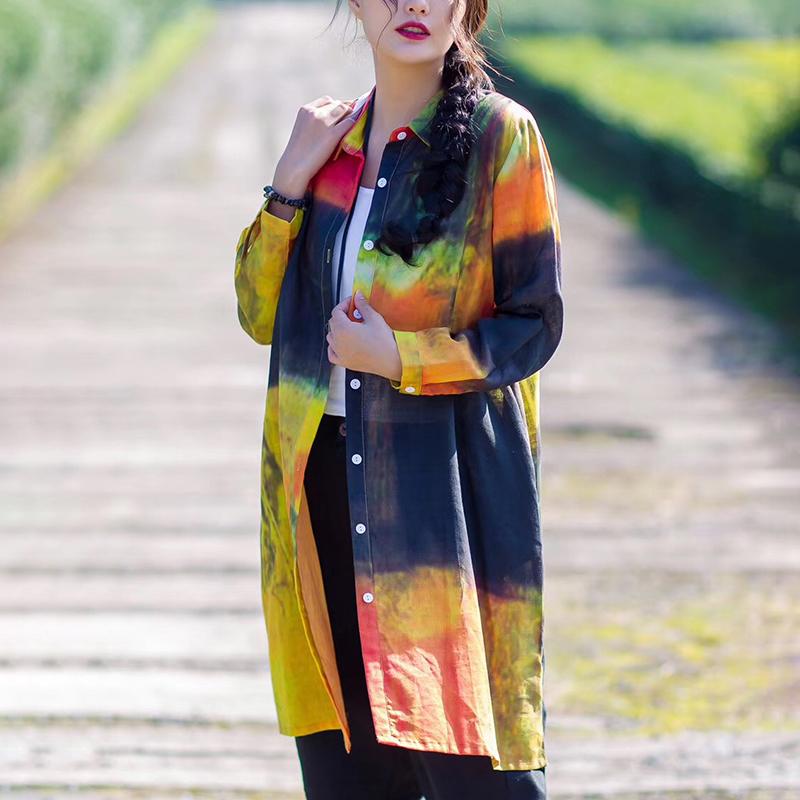 Cotton Linen Long Sleeve Loose Blouse