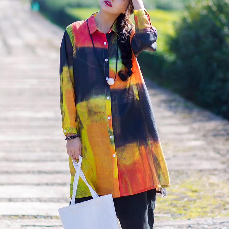 Cotton Linen Long Sleeve Loose Blouse