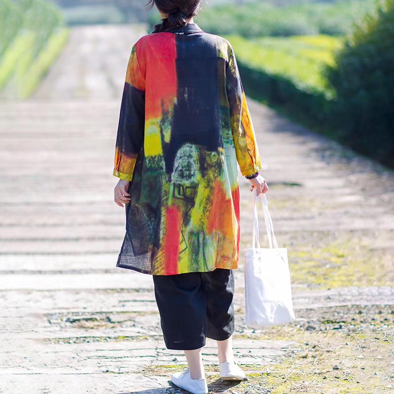 Cotton Linen Long Sleeve Loose Blouse