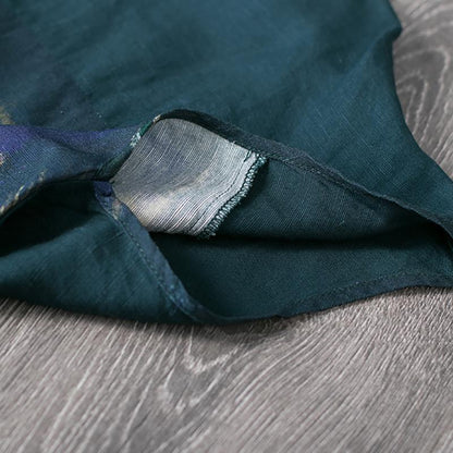 Cotton Linen Spliced Blouse And Harem Pants