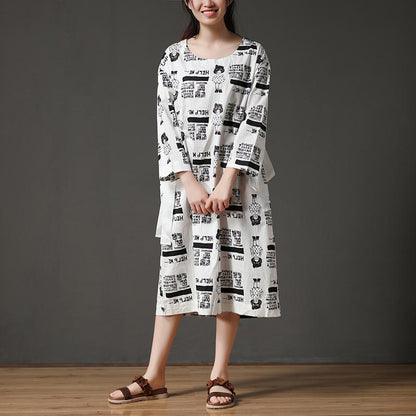Cotton Long Sleeves White Casual Autumn Lacing Dress