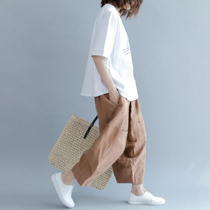Cotton Short Sleeve Animal Round Neck Blouse