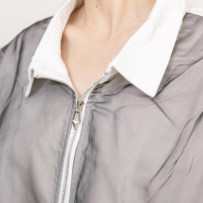 Cotton Short Sleeve Zipper Women Coat