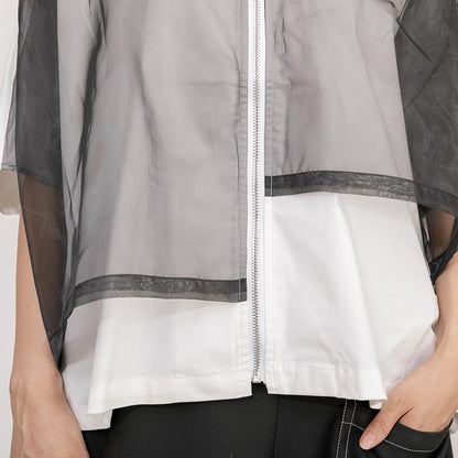 Cotton Short Sleeve Zipper Women Coat
