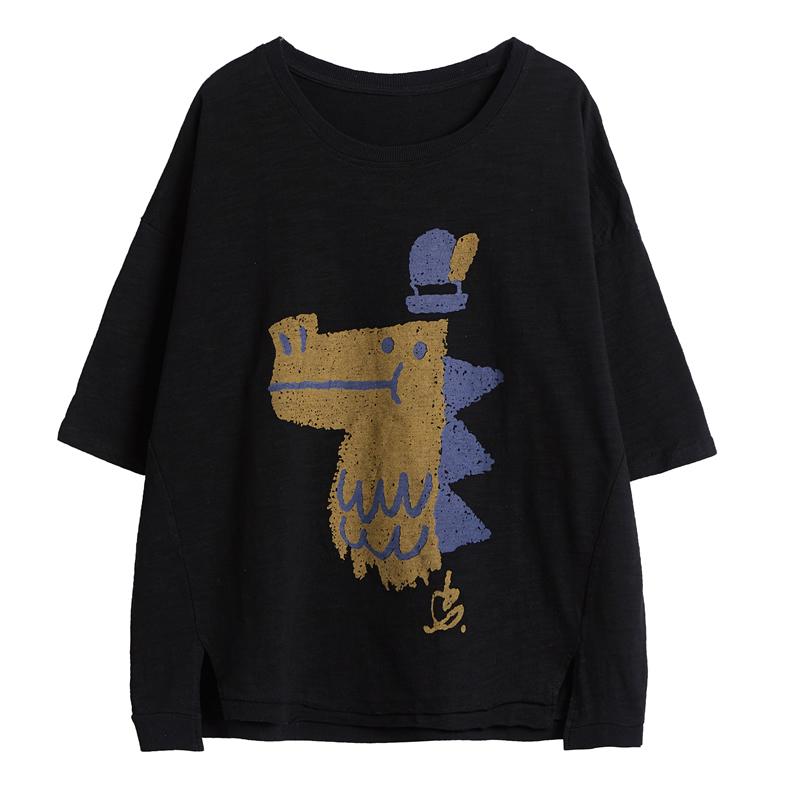 Crocodile Cartoon Printed Cute Loose T-Shirt