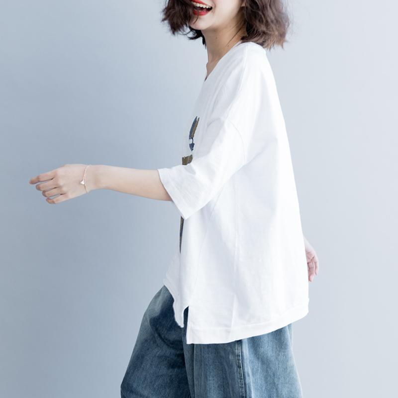 Crocodile Cartoon Printed Cute Loose T-Shirt