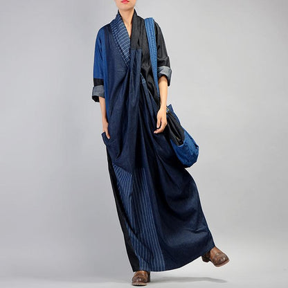 Crossed Spliced Split Hem Casual Dress