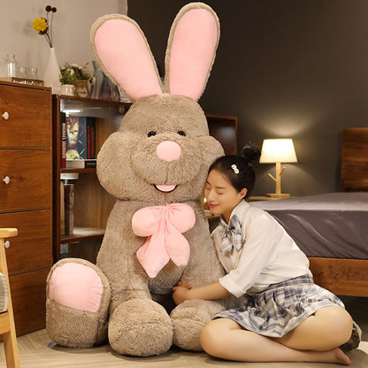 Cute Giant Costco American Big Rabbit Stuffed Bunny Doll Soft Animal Plush Toy America Rabbit with Long Ears Toys for Kids Gift