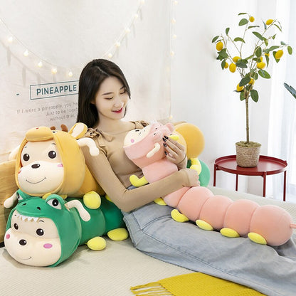 Cute Long caterpillars Plush Toys Pillow Soft Toys Stuffed Cushion Simulation Animal Big Dolls Gift For Kids Girlfriends