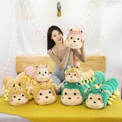 Cute Long caterpillars Plush Toys Pillow Soft Toys Stuffed Cushion Simulation Animal Big Dolls Gift For Kids Girlfriends