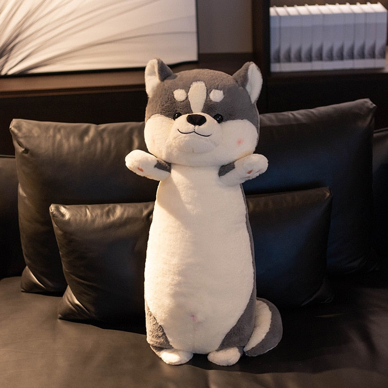 Cute/Soft/Long Husky Shiba Inu Plush Stuffed Doll Toy Dog Sleep Pillow Doll Home Decoration Ornament Birthday Gift Couple Unisex