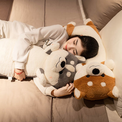 Cute/Soft/Long Husky Shiba Inu Plush Stuffed Doll Toy Dog Sleep Pillow Doll Home Decoration Ornament Birthday Gift Couple Unisex