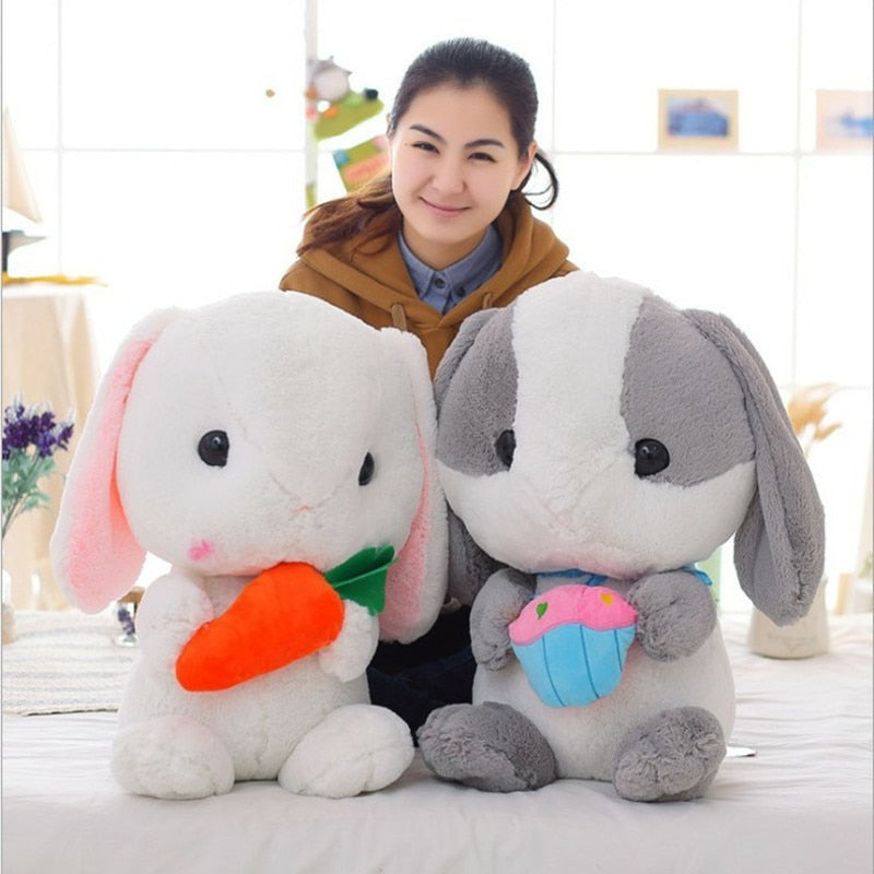 Cute Soft Lop Rabbit Plush Toy Pink Stuffed Plush Rabbit Doll Graduation Birthday Christmas Girl Kids Children Gift