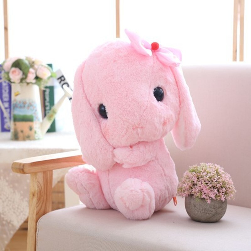 Cute Soft Lop Rabbit Plush Toy Pink Stuffed Plush Rabbit Doll Graduation Birthday Christmas Girl Kids Children Gift