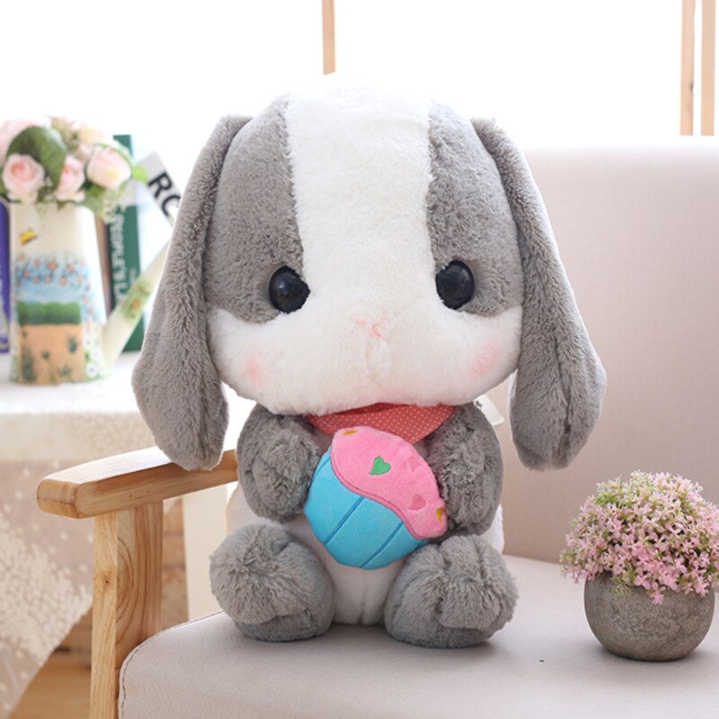 Cute Soft Lop Rabbit Plush Toy Pink Stuffed Plush Rabbit Doll Graduation Birthday Christmas Girl Kids Children Gift
