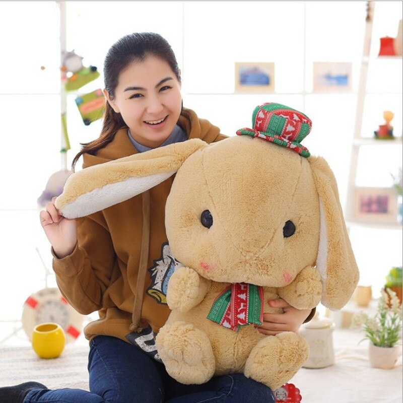 Cute Soft Lop Rabbit Plush Toy Pink Stuffed Plush Rabbit Doll Graduation Birthday Christmas Girl Kids Children Gift