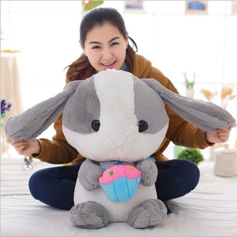 Cute Soft Lop Rabbit Plush Toy Pink Stuffed Plush Rabbit Doll Graduation Birthday Christmas Girl Kids Children Gift