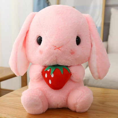 Cute Soft Lop Rabbit Plush Toy Pink Stuffed Plush Rabbit Doll Graduation Birthday Christmas Girl Kids Children Gift