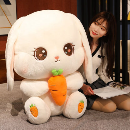 Cute Stuffed Long Eared Rabbit Plush Toy Soft Toys cushion Bunny Kid Pillow Birthday Gifts for Children Baby Accompany Sleep Toy
