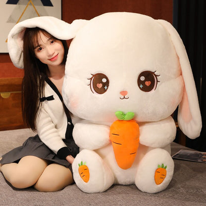 Cute Stuffed Long Eared Rabbit Plush Toy Soft Toys cushion Bunny Kid Pillow Birthday Gifts for Children Baby Accompany Sleep Toy