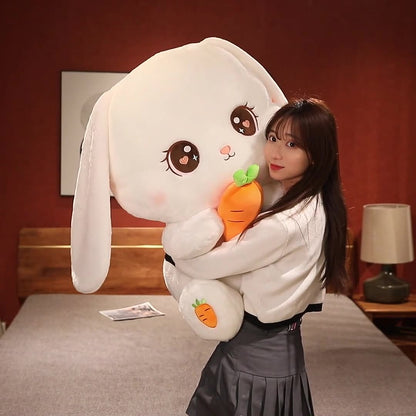 Cute Stuffed Long Eared Rabbit Plush Toy Soft Toys cushion Bunny Kid Pillow Birthday Gifts for Children Baby Accompany Sleep Toy
