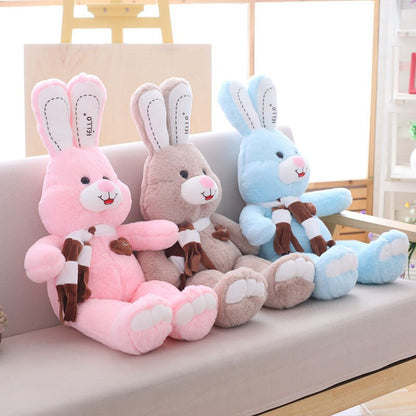 Cute rabbit plush toy pillow doll sleeping Lover present Giant Easter Bunny plush doll love scarf Rabbit christmas gift