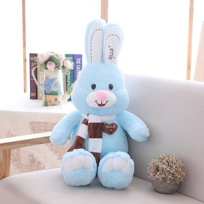 Cute rabbit plush toy pillow doll sleeping Lover present Giant Easter Bunny plush doll love scarf Rabbit christmas gift