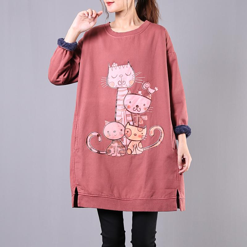 Cute Cartoon Cat Casual Thicken Sweatshirt