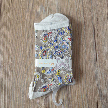 Cute Jacquard Breathable Socks - 5 Pairs