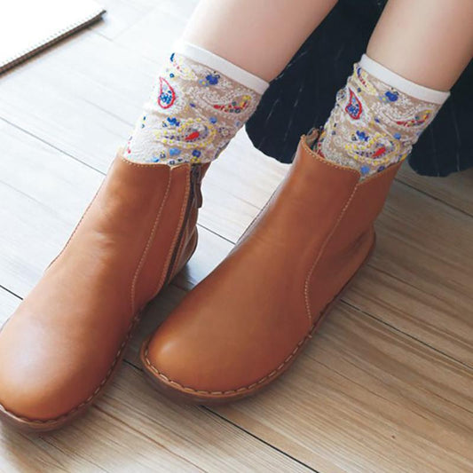 Cute Jacquard Breathable Socks - 5 Pairs