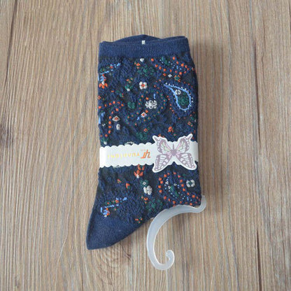 Cute Jacquard Breathable Socks - 5 Pairs
